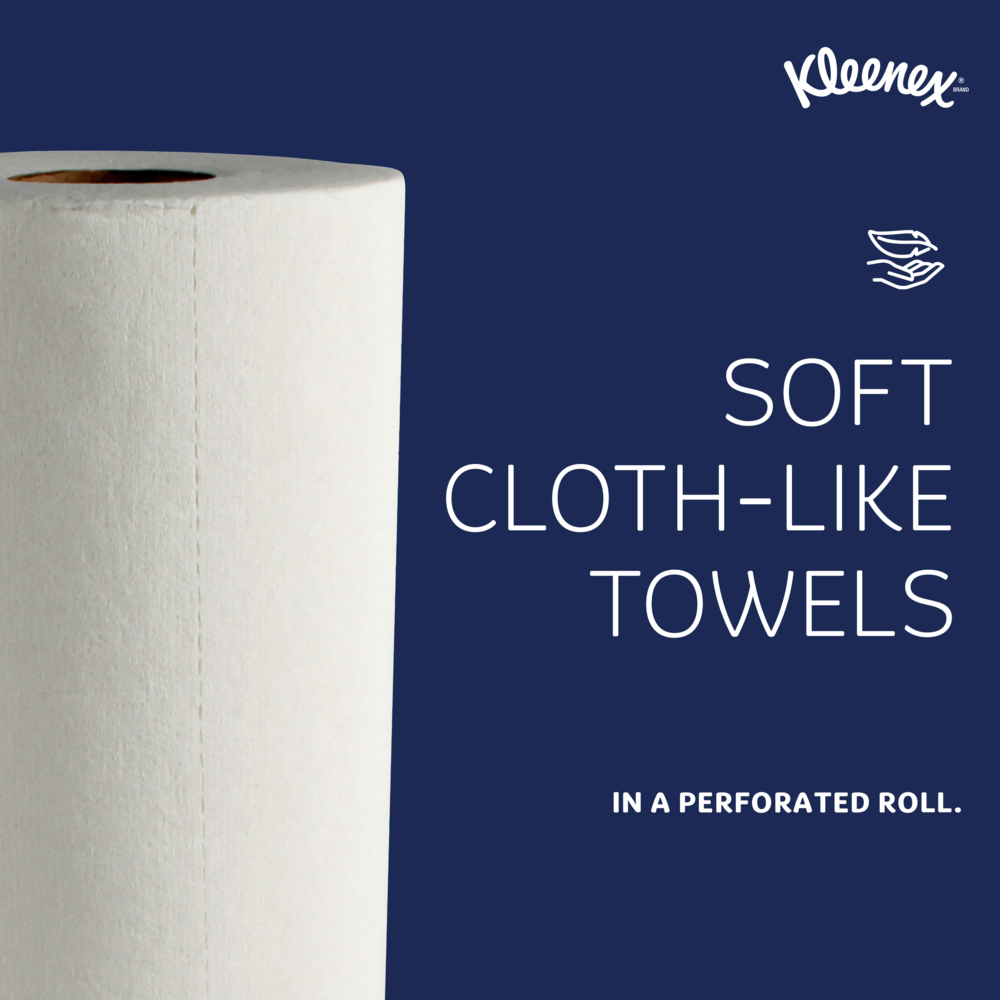 Kleenex® Premier Kitchen Paper Towels (13964), Cloth-Like Softness, White, (24 Rolls/Case, 70 Sheets/Roll, 1,680 Sheets/Case) - 13964