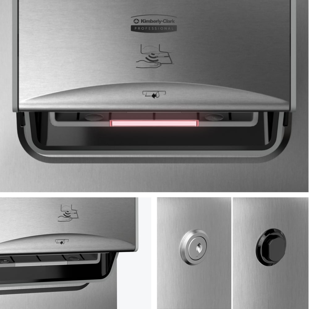 Kimberly-Clark Professional™ ICON™ Automatic Roll Towel Recessed Dispenser Housing with Trim Panel (53699), Stainless Steel, Module Sold Seperately (Qty 1) - 53699