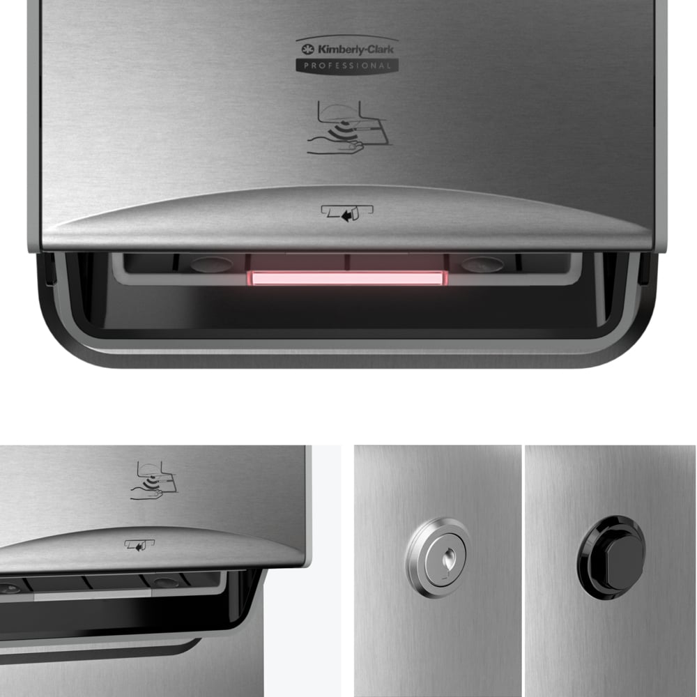 Kimberly-Clark Professional™ ICON™ Automatic Roll Towel Recessed Dispenser Housing without Trim Panel (53706), Stainless Steel, Module Sold Seperately (Qty 1) - 53706