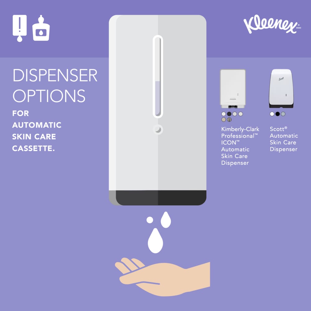 Kleenex® Ultra Moisturizing Foam Hand Sanitizer (34643), 1.2 L Clear, No Fragrance Added, Automatic Hand Soap Refills for Kimberly-Clark Professional™ ICON™ and Scott® Pro Automatic Dispensers, Ecologo, NSF E-3 Rated (2 Bottles/Case) - 34643