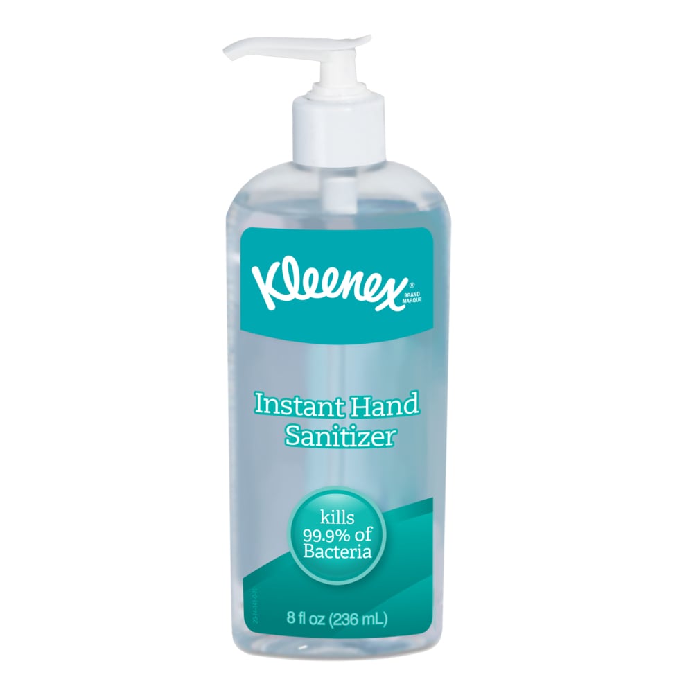 Kleenex® Instant Hand Sanitizer (93060), 8 oz. Pump Bottles, Clear, Citrus Scent, NSF E-3 Rated, (12 Bottles/Case) - 93060