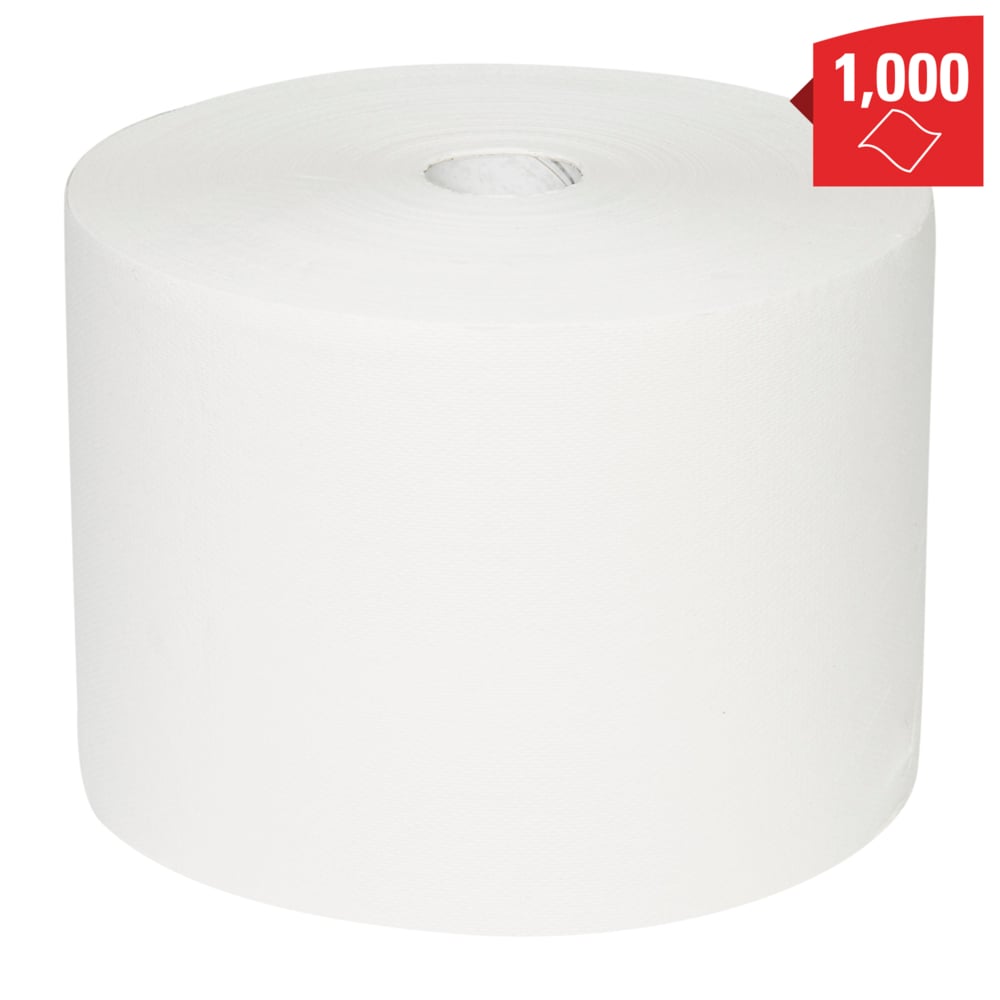 WypAll® Rollo Jumbo de paños de celulosa para limpieza de superficies L10 7202 - 1 rollo x 1000 hojas, 1 capa, blanco - 7202