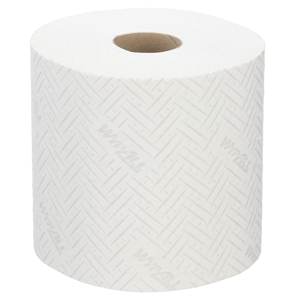 WypAll® L20 Papieren schoonmaak doekjes voor schoonmaak en onderhoud 7278 - 2-laagse centerfeed rollen - 6 rollen x 400 witte papieren wegwerp poetsdoeken (2400 in totaal) - 7278