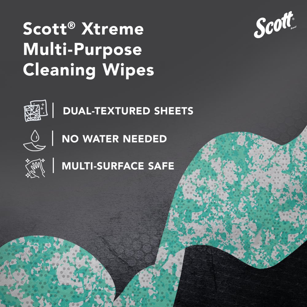 Scott® Xtreme Multi-Purpose Cleaning Wipes (54591), Heavy Duty Textured Extreme Cleaning Wipes with Citrus Scent, 9"x7" sheets (6 Canisters/Case, 75 Sheets/Canister, 450 Sheets/Case) - 54591