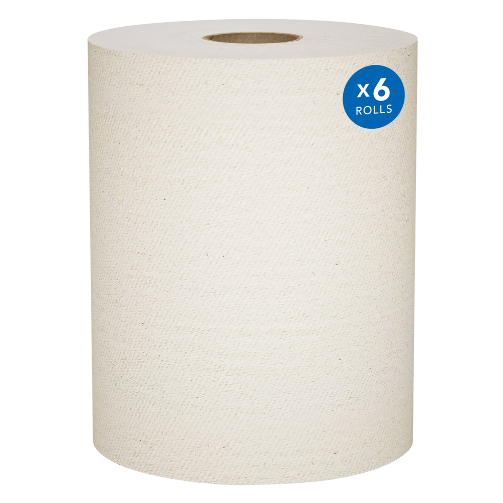 Scott® Universal 100% Recycled Fiber Hard Roll Paper Towels (56758), with Absorbency Pockets™, 1.5" Core, Compressed Rolls, Brown, (800'/Roll, 6 Rolls/Case, 4,800'/Case) - 56758