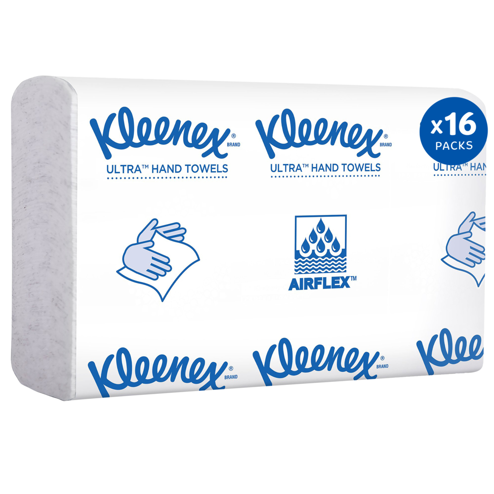 Kleenex® Reveal™ Multifold Paper Towels (46321), 2-Ply, 7.5" x 9.4" sheets, for Kimberly-Clark Professional™ Countertop System Dispenser (150 Sheets/Pack, 16 Packs/Case, 2,400 Sheets/Case) - 46321