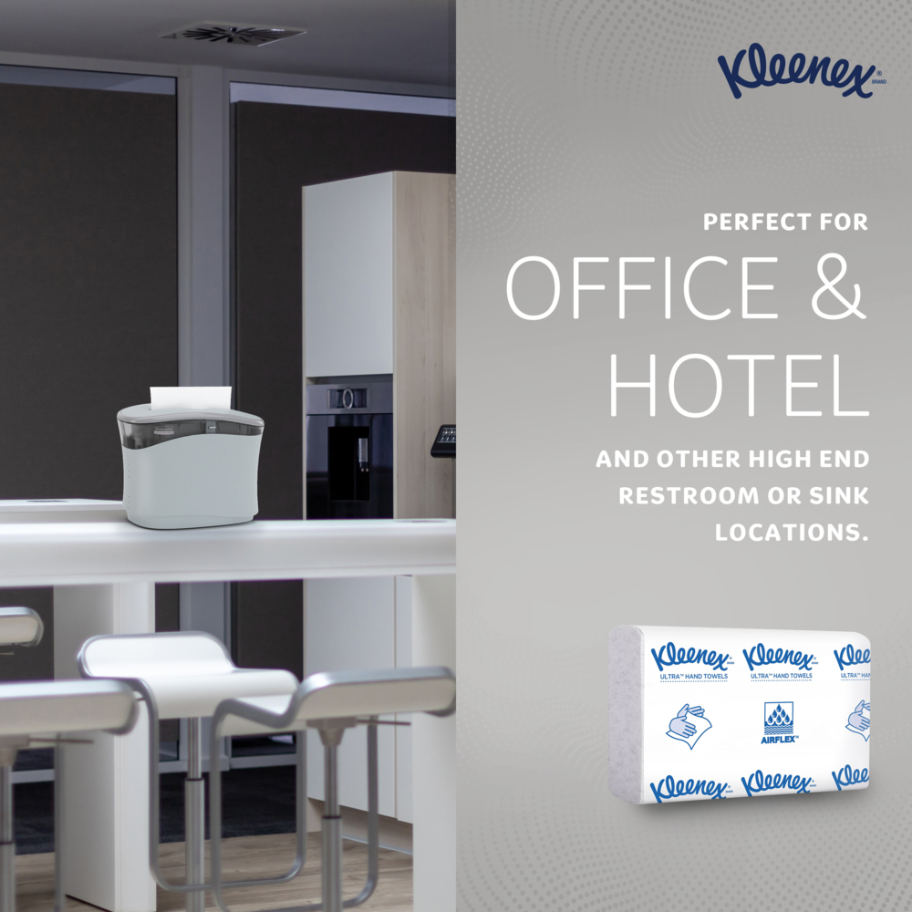 Kleenex® Reveal™ Multifold Paper Towels (46321), 2-Ply, 7.5" x 9.4" sheets, for Kimberly-Clark Professional™ Countertop System Dispenser (150 Sheets/Pack, 16 Packs/Case, 2,400 Sheets/Case) - 46321