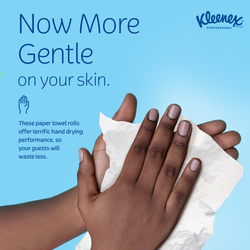 Kleenex® Universal Hard Roll Paper Towels (01080), 1.5" Core, with Premium Absorbency Pockets™, White, (12 Rolls/Case, 425'/Roll, 5,100'/Case) - 01080