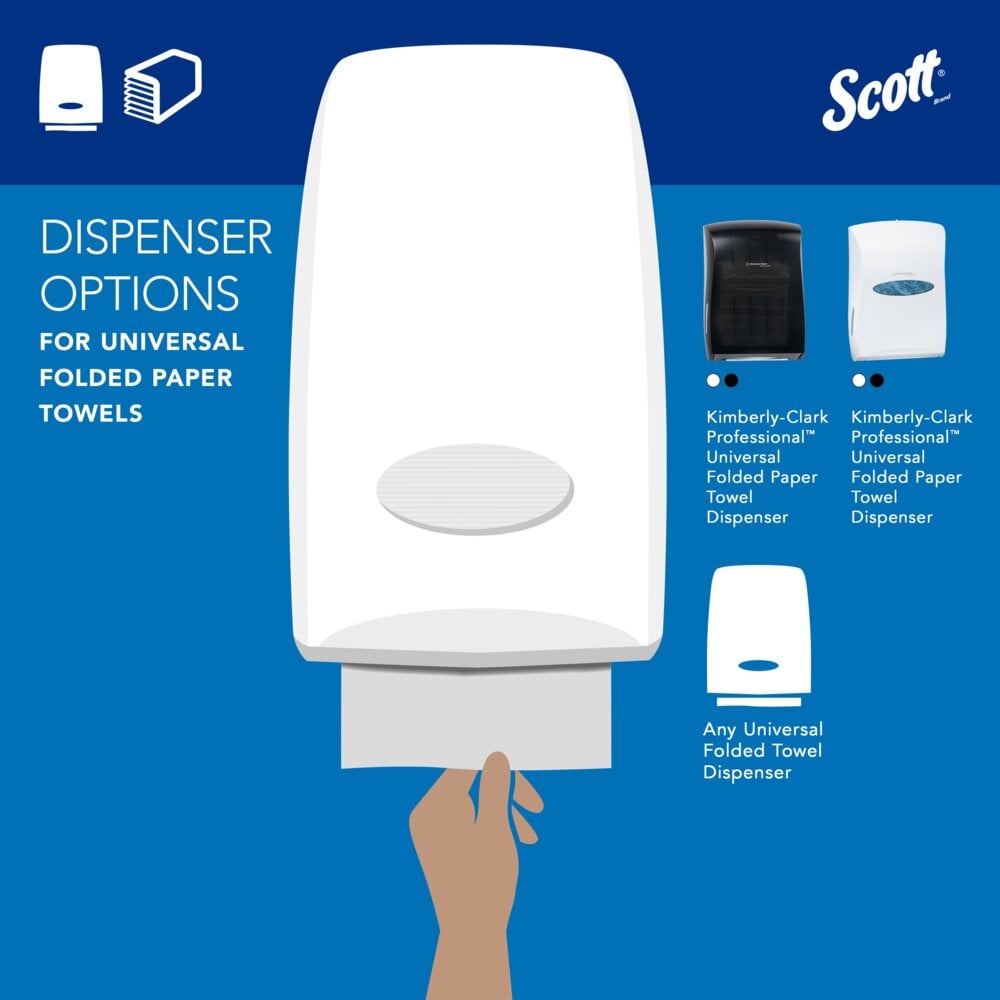 Scott® Essential C-Fold Paper Towels (01510), with Fast-Drying Absorbency Pockets™, White, (12 Packs/Case, 200 Sheets/Pack, 2,400 Sheets/Case) - 01510