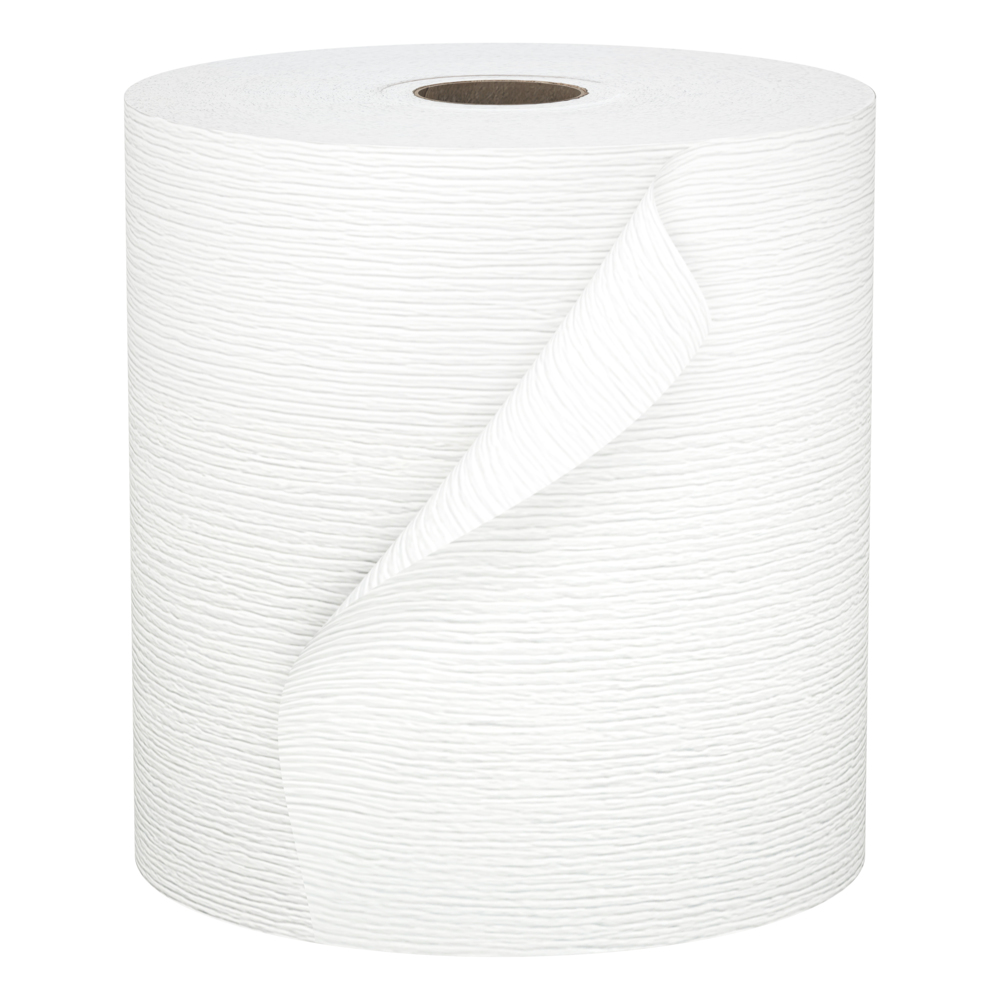 Essuie-tout en rouleau Kleenex® (01080) avec poches d’absorbance de qualité supérieure, noyau de 1,5 po, blanc, 425 pi/rouleau, 12 rouleaux/caisse, 5 100 pi/caisse - 01080