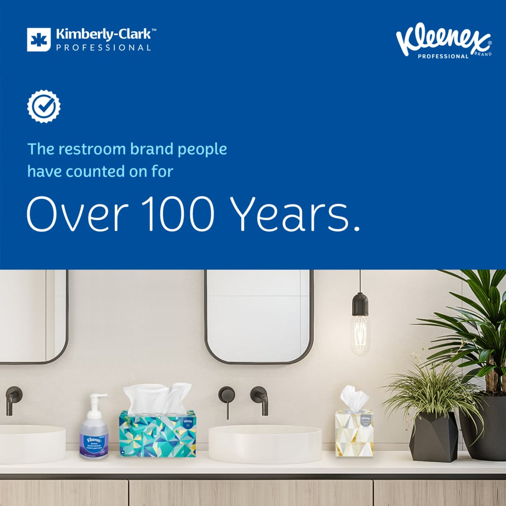 Kleenex® Hand Towels (01701), with Premium Absorbency Pockets™, Pop-Up Box, White, (18 Boxes/Case, 120 Sheets/Box, 2,160 Sheets/Case) - 01701